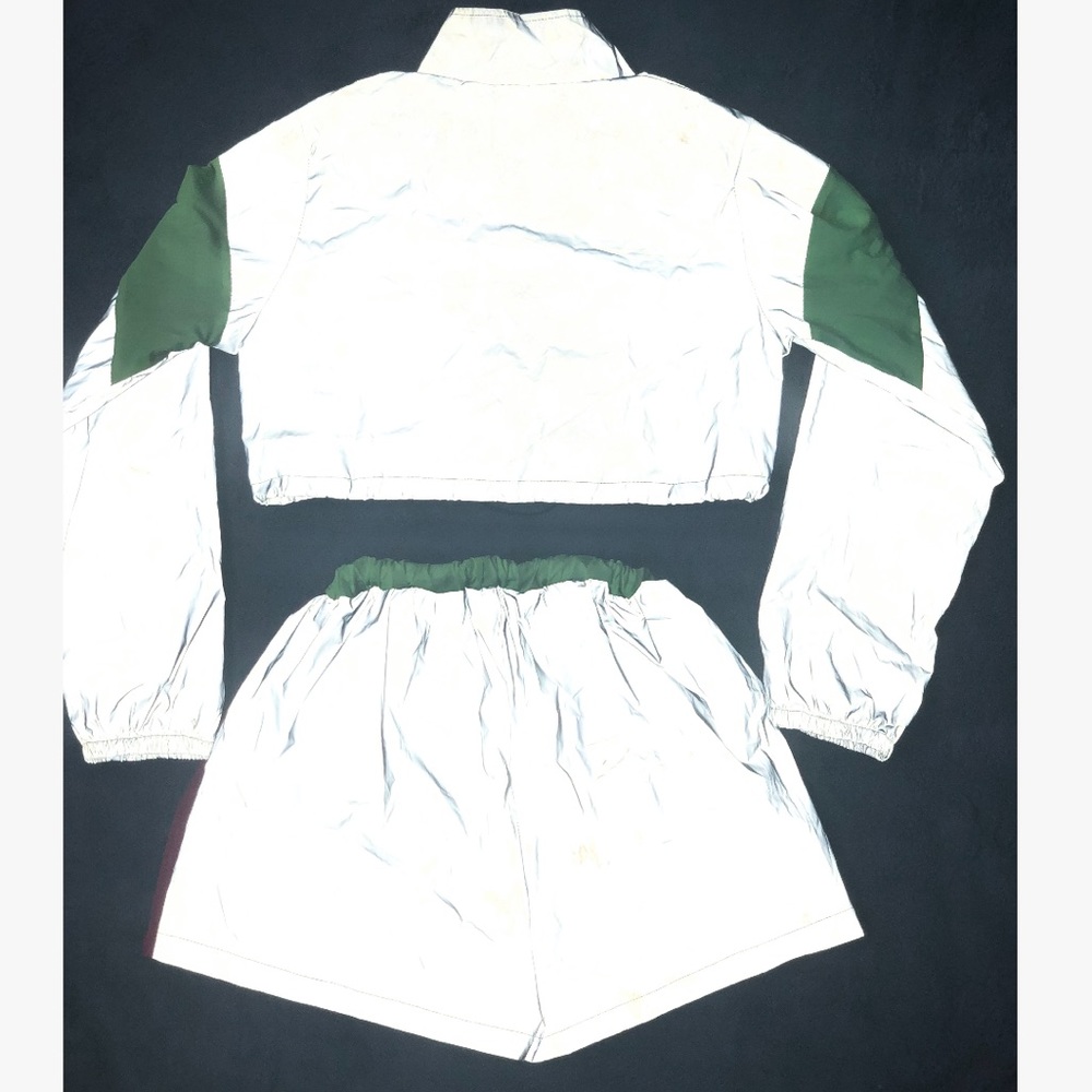 Reflective Long Sleeve CropTop Jacket & Shorts Set - Picture 4 of 4